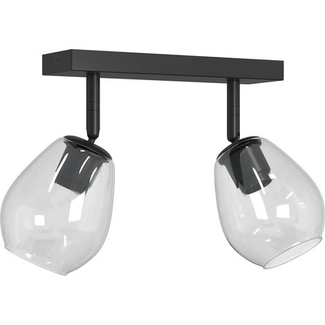 Foco de techo giratorio moderno 33 x 13 x 26 cm en cristal negro 020058434 (1/4)