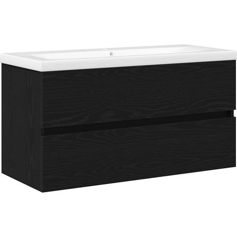 Maison Exclusive - Armadio per Lavabo da Bagno Rovere Nero 90 x 39 x 62 cm