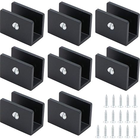 8 x Glass Shelf Brackets, Can Be Used for Kitchen, Bathroom, Living Room and Wooden Shelf Brackets, Adjustable Glass Clips, Shelf Mount (1/5)