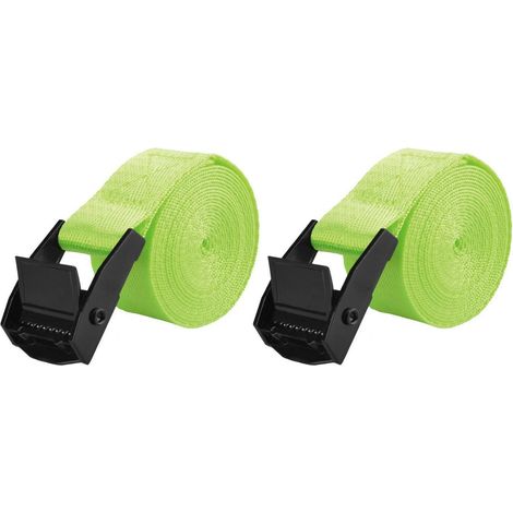 Spanngurte 2 Stück 3m, 25mm breit, 200kg Belastbarkeit, Hellgrün