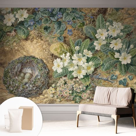 Papier peint intissé décoratif avec motifs pour salon et chambre a motif - Colle incluse gratuite Composition printanière 312x219 cm (1/5)