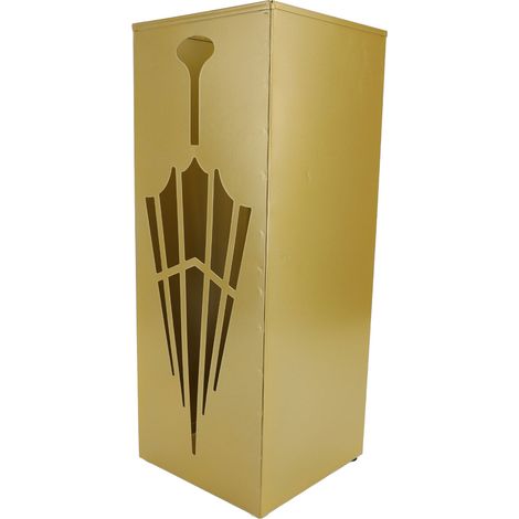 Regenschirm-Aufbewahrungseimer aus Metall, rostfrei, kompakt, schnelltrocknend, Regenschirmständer für Eingangsbereich, Gold (1/5)