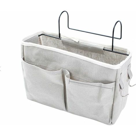 royaluxe -Chevet Suspendu Organisat De Rangement Panier Sac Divers Support De Tissu Grande Capacité (gris clair) (1/3)