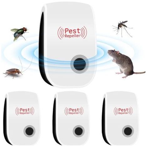Ultrasonic Electronic Rodent and Insect Repeller (4-Pack), ideal for mosquitoes, rats, spiders and more. (1/5)