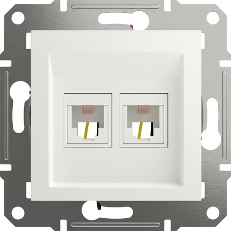 Schneider Electric RJ11-Telefondose Asfora Weiß (RAL 9003) EPH4270121D 1 St. (1/5)