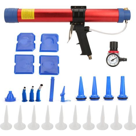 600 ML Pneumatic Caulk Gun, Flexible Glue Air Gun with Speed Indicator for Architectural Decoration, Aquariums, Solar Power, Electronic Devices (1/5)