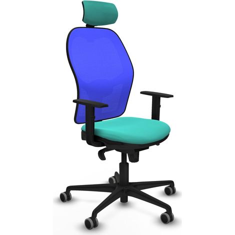 Sedia Ufficio con Poggiatesta Piqueras y Crespo 1D036G2 Turchese (1/5)