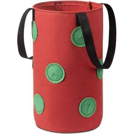 Sacs de plantation suspendus multicolores, lot de 3 avec 12 trous et poignée, pour tomates, fraises et légumes, jardin (1/4)