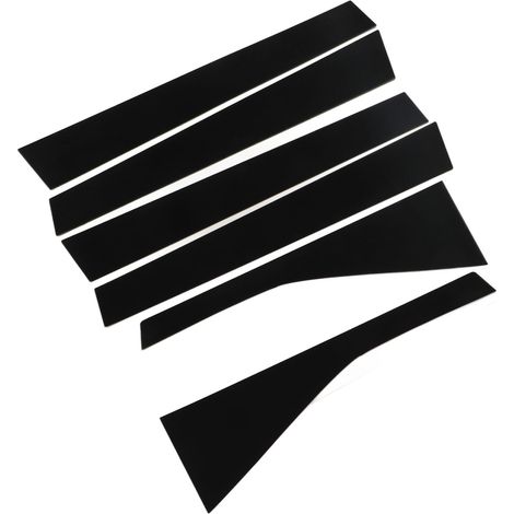 6 pièces de garniture de montant de porte et de fenêtre en polycarbonate noir brillant, remplacement pour JAZZ 2004-2007 (1/5)