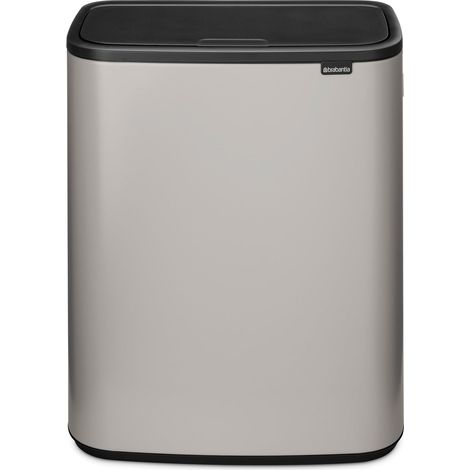Poubelle Bo Touch 2x30L (Gris clair) – Poubelle cuisine 2 bacs à ouverture automatique soft-touch – Système de tri des déchets avec seau amovible – Sacs-poubelle PerfectFit inclus (1/5)