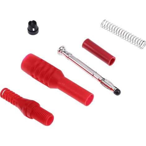 Fiche banane 4 mm RS PRO Noir, Rouge Mâle 10A 1000V ( Prix pour 1 ) (1/4)