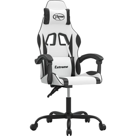 Maison Exclusive - Sedia da Gaming Bianco e Nero in Similpelle