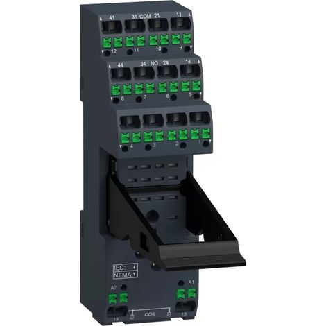 Schneider Electric Push-In Sockel für RXM2-/RXM4-Relais, getrennte Kontakt-Anordnung, 12A/6A, 250V RXZE14P (1/2)
