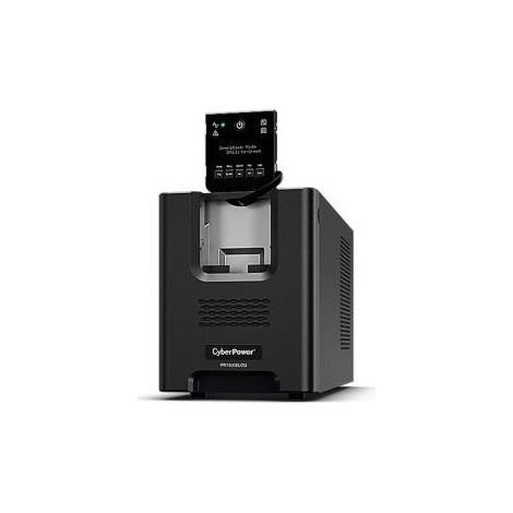 Onduleur line-interactive CyberPower PR1500ELCD 1500VA 1350W onde sinusoïdale pure LCD tour noir 8 prises secteur USB (1/2)