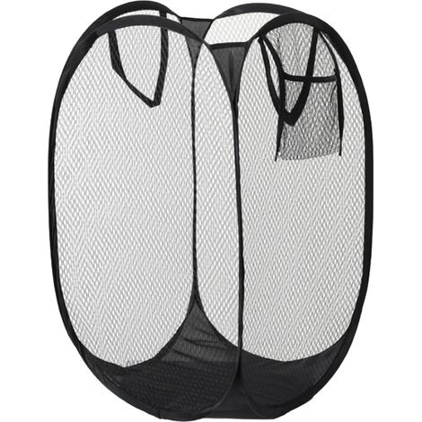 Grand panier à linge pliable de 75 l avec poche latérale, paniers à linge avec poignées pour chambre à coucher et salle de bain (1/5)