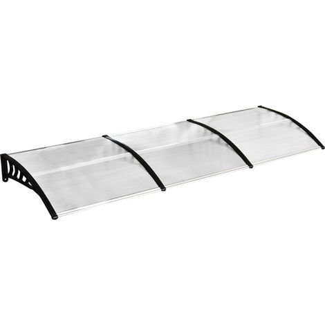 CHICFURN Marquesina para puerta 90 x 295 cm de policarbonato blanco, protección UV y lluvia (1/5)