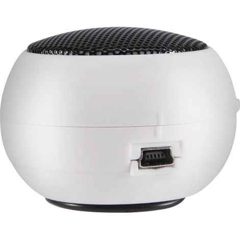 Mini haut-parleur portable de voyage 3,5 mm avec batterie intégrée pour téléphone portable, MP3 et PC (blanc). (1/5)