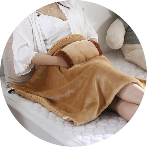 Couverture chauffante USB – Châle chauffant électrique en peluche avec taie d'oreiller 24 x 32 pouces, coussin chauffant en flanelle pour l'hiver, la maison, le bureau, la voiture, le camping, 2 coule (1/5)