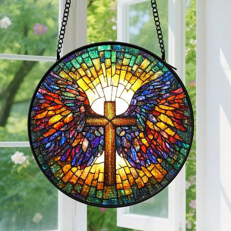 Capteur de soleil en vitrail - décoration spirituelle 9cm (1/4)