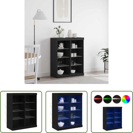 LED-Leuchten - LED-Sideboard Schwarz Eichen-Optik 41 x 37 x 100 cm (1/5)