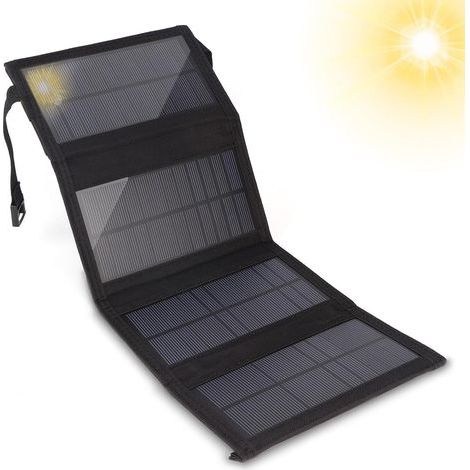 Solarladegerät, 20-W-Faltpanel, 5-V-USB-Ausgang, IP65 wasserdicht, für Smartphone und Computer