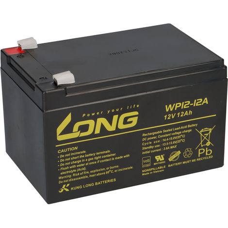 4x Kung Long WP12-12 12V 12Ah – 48V Akkuset für SXT 1600 XL (1/5)