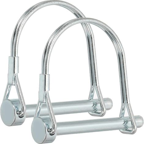 Goupille d'attelage de remorque 1/4x2", 2 pièces Goupille de verrouillage de fil de sécurité Goupille de verrouillage d'arbre ronde pour remorques agricoles Attelages(6x50mm) (1/5)