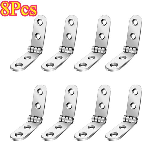 (8 pièces) Charnières à rabat pliables à 180° à visser pour machine à coudre, porte d'armoire, accessoires de quincaillerie pour meubles (1/5)