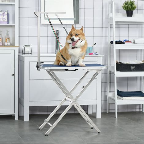 Klappbarer, höhenverstellbarer Hundepflegearm mit Klemme, Aluminium, silberfarben, OKMYHOME (1/5)