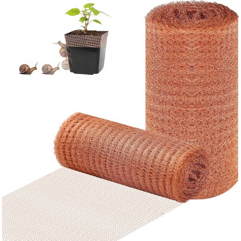 2 Rouleaux de Filet Cuivre Anti Limace (Total 16 M), 12,7 cm de Large Filet Anti Limaces Et Escargots, Double Grillage Anti Rongeur, Facile à DéCouper (10M+6M)