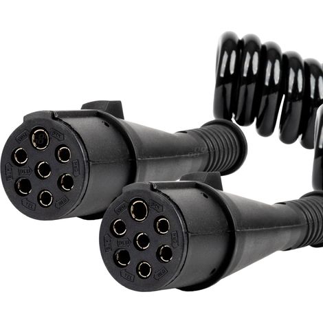 Cavo a spirale per rimorchio TIR, 2 connettori a 7 pin tipo N, 5 m, 24 V, amio-04380 (1/5)