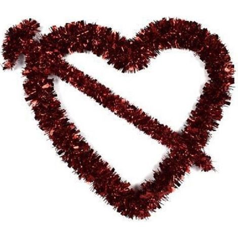 TrAdE Shop Traesio - Cuore Rosso Con Freccia Di Ghirlanda Decorazione San Valentino 38 X 34 X 3 Cm - (1/2)