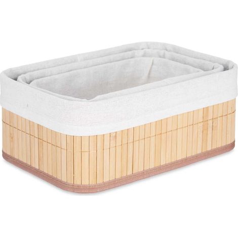 Set aus 3 grauen Bambuskörben (1/5)