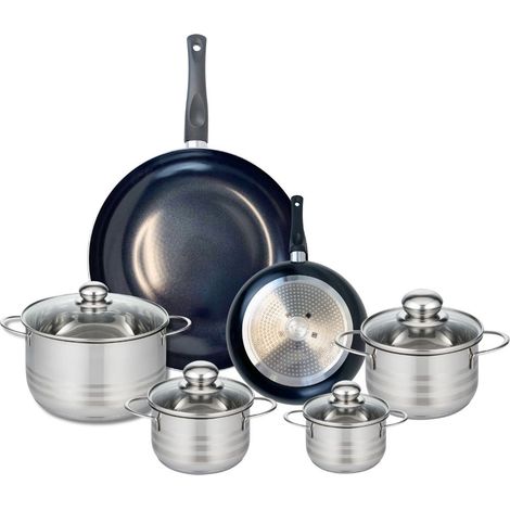 Ensemble de 2 Poêles de cuisson 20 et 32 cm et 4 faitouts 12, 14, 16 et 20 cm Elo Prima Brillant (1/5)