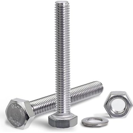 Boulons à Tête Hexagonale M8x70mm Boulon Inox DIN 933 Boulons à Six Pans Avec joint écrous Acier Inoxydable A2 V2A Vis Entièrement Filetée de Bâtiments Assemblage de Meubles Bricolage 12 pack (1/5)
