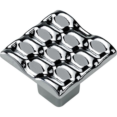 Hettich Möbelknopf Zinkdruckguss silber 25,0 x 25,0 mm - 1 Stück Möbelbeschläge