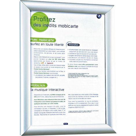 Cadre d'affichage A4 intérieur/extérieur – Sens horizontal/vertical – Vendu à l'unité – Quickto