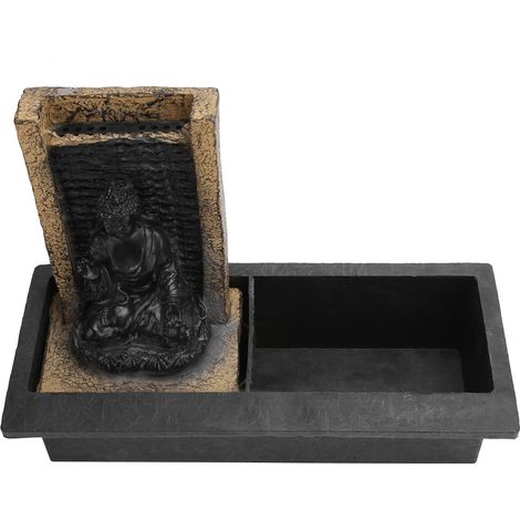 Fontaine de Bureau Cascade Bouddha Résine Paysage Décoration Table Écologique EU 250V 2.5A (1/5)