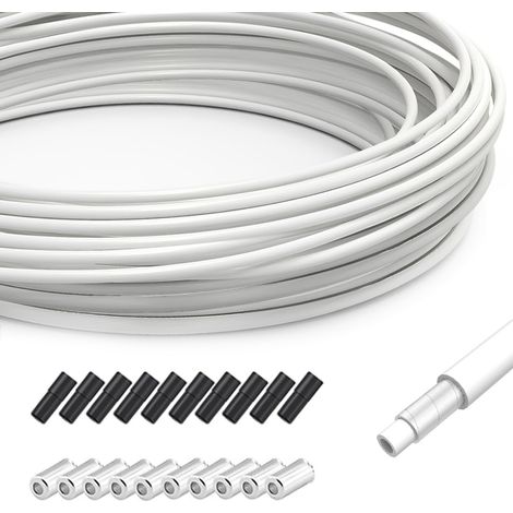 Gaine de Câble de Frein de Vélo Blanc Diamètre 5mm, Tuyau Extérieur Avec Embouts