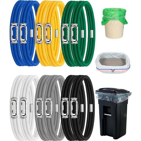 Lot de 12 élastiques réglables pour poubelles – 70 cm – Pour contenants 30 à 120 L – Multifonctions (chat, cuisine, pique-nique) (1/5)