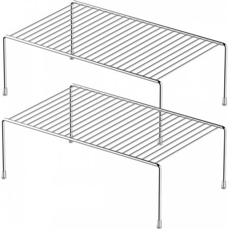 2 Pack Étagère de rangement, Acier inoxydable, Antirouille, Pour réfrigérateur, Cuisine (1/5)