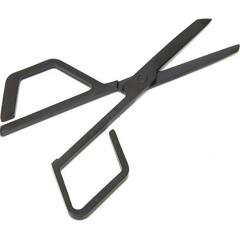 Ciseaux à poils de nez en acier inoxydable, ciseaux obliques pour la coupe des poils du nez et du visage, noirs (1/5)