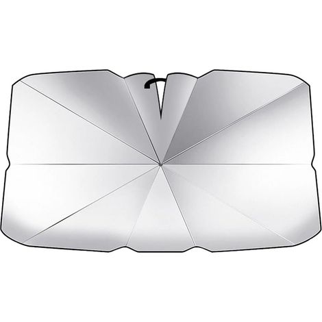 Parasol para parabrisas de coche (tipo paraguas), 140 x 80 cm, protección solar para el habitáculo, bloqueo UV, para SUV y sedanes. (1/5)