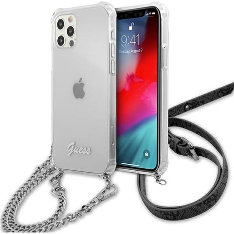 Guess GUHCP12LKC4GSSI iPhone 12 Pro Max 6.7 Carcasa rígida transparente 4G Cadena plateada (1/5)