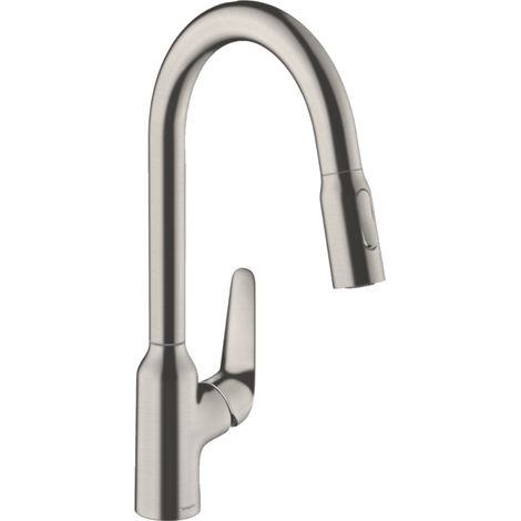 hansgrohe Focus M42 monomando de cocina 220, ducha extraíble, (1/3)