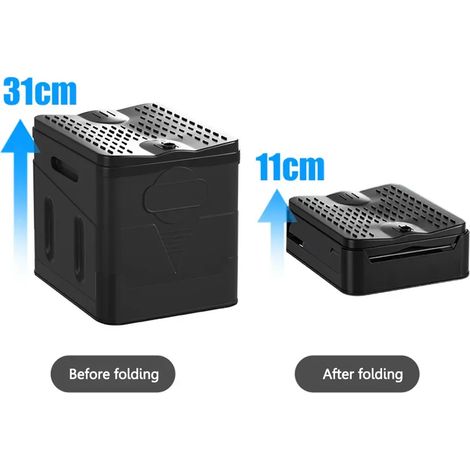 Toilettes portables (noires) pour voiture, seau poubelle, voyage, camping, toilettes pliables pour urgence, conduite autonome, pour adultes et enfants (1/4)