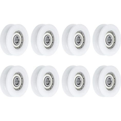 8pcs U608ZZ Poulie en Nylon avec Roulement à Billes à Gorge en U 8x30x10mm U Roue à Rouleaux Rainurée (GCr15) Roulements en Acier Chromé, ABEC3