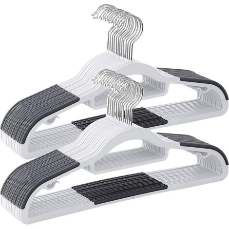 30 Cintres, Plastique, Antidérapant, 0,5 cm, 42 cm, Crochet 360°, Armoire, Chemise, Pantalon