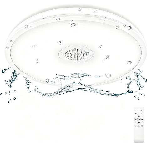 24W LED Plafonnier Étanche avec Télécommande pour Salle de Bains (1/5)