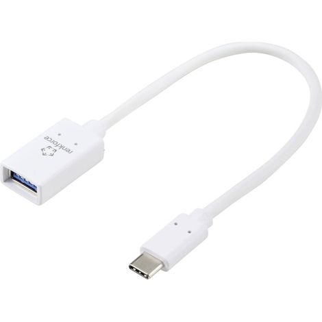 Adaptateur USB-C vers USB 3.0 A – 1 port USB-C (5 Gbit/s) + 1 port femelle USB-A 3.0 – Câble spiralé de 20 cm – Lot de 2 pièces